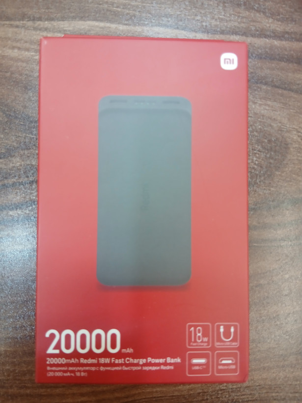 پاور بانک 20000 شیائومی فست شارژ اورجینال مدل Redmi با ظرفیت 20000 میلی آمپر ساعت به همراه کابل اورجینال