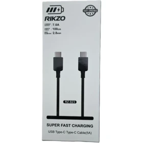 کابل C to C ریکزو مدل RZ-023 طول 1 متر - مشکی