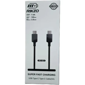 کابل C to C ریکزو مدل RZ-023 طول 1 متر - مشکی