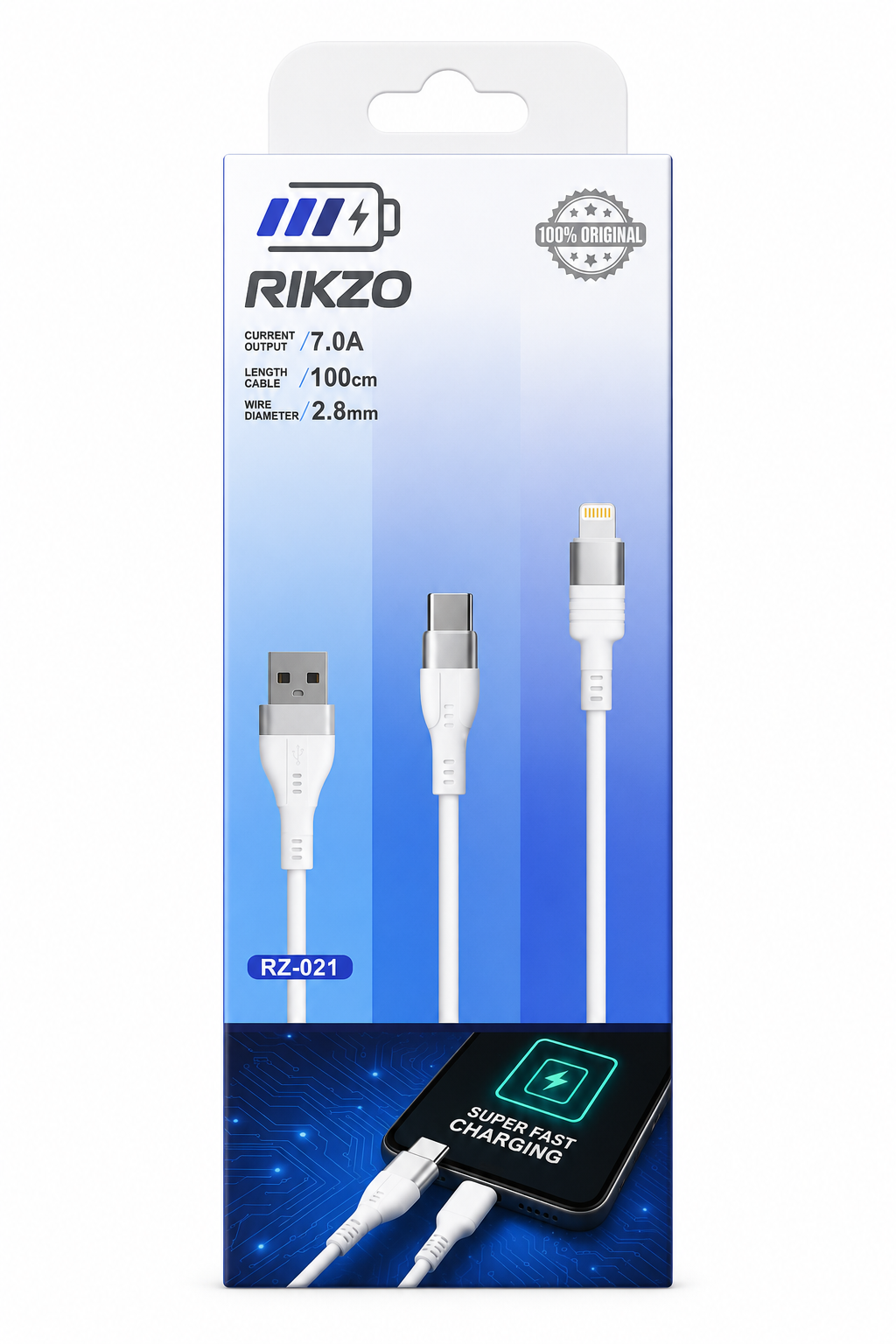 کابل type c ریکزو مدل RZ-021