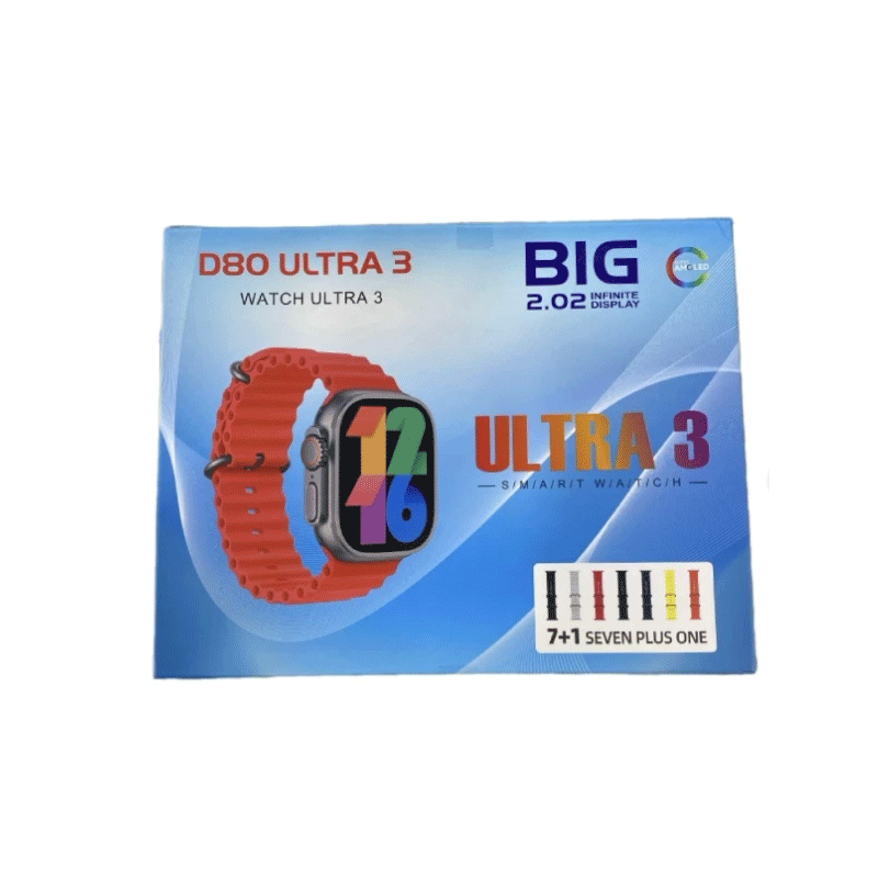 ساعت هوشمند W80 Ultra 3 با صفحه SUPER AMOLED + هفت بند مختلف