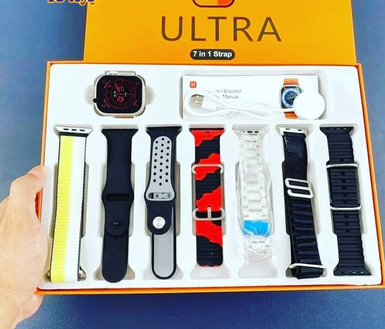 ساعت هوشمند ultra دستبند فلزی + هفت بند مختلف